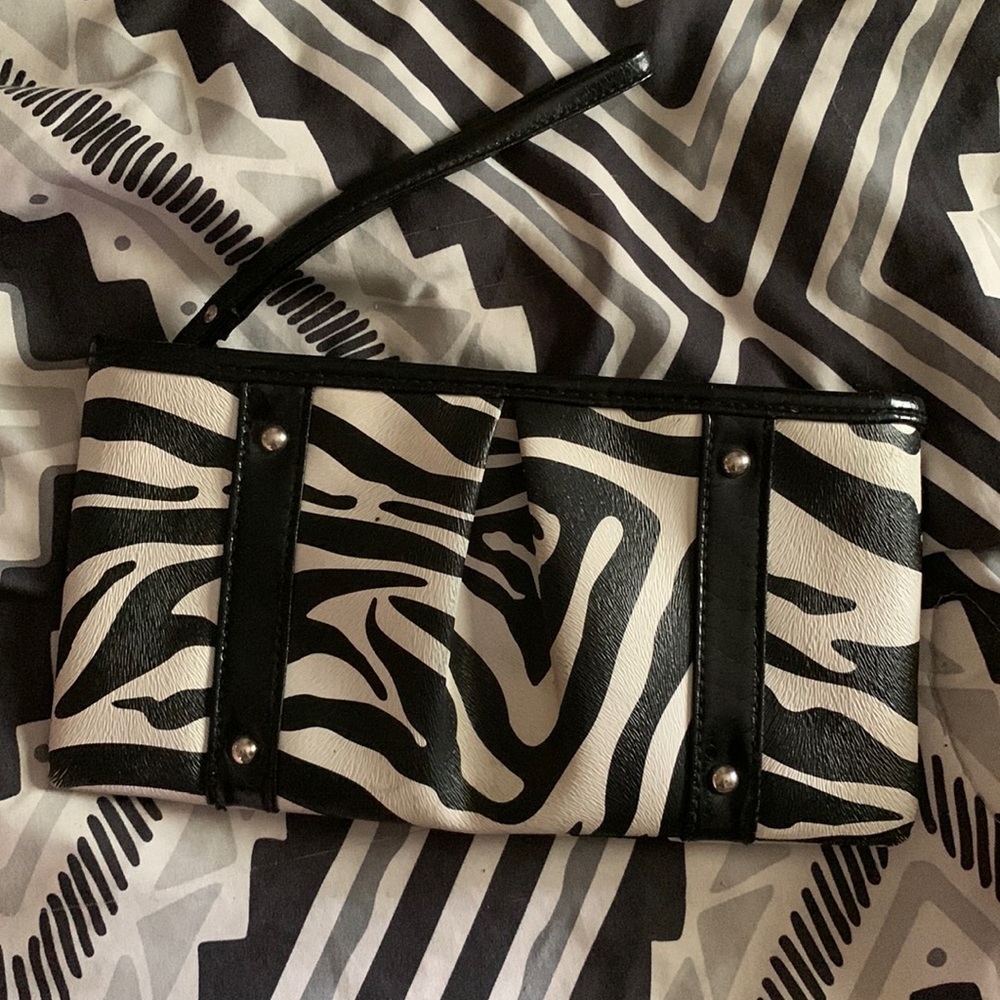 Y2K Zebra Print Clutch/Wristlet Bag